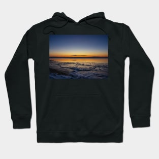 Dawn at an Icy Beach in Tracadie, New Brunswick Canada v1 Hoodie